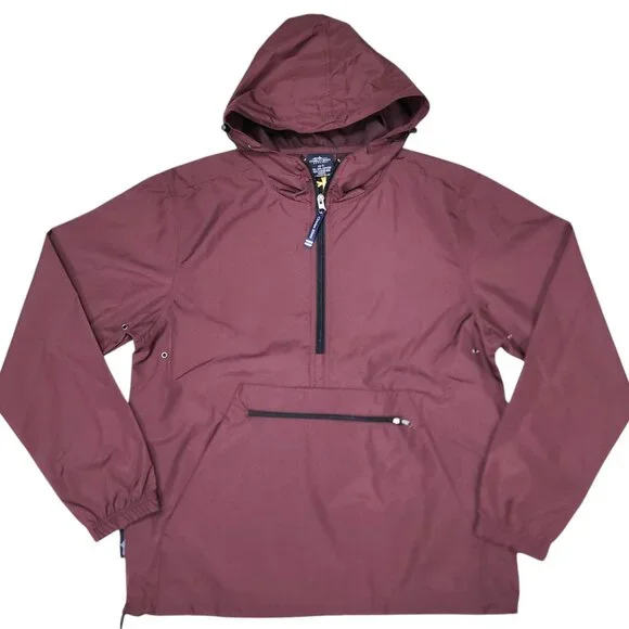 CHARLES RIVER-Jacket-X-SMALL-Men/Women-Wind/Rain-MAROON-Hooded--NWT-Unisex - Picture 3 of 15